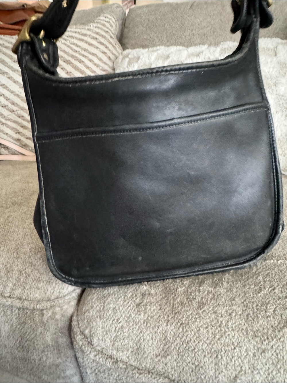 Vintage coach Black Leather Men's Shoulder Bag